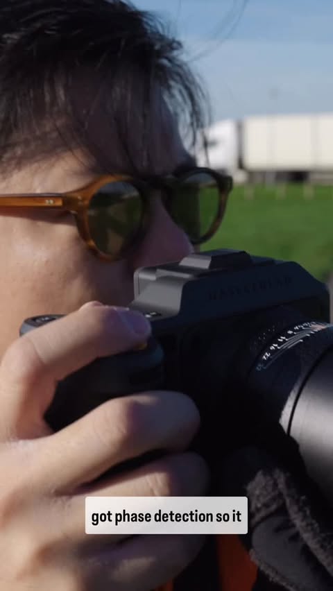 Instagram post by @kaimanwong for Hasselblad. Caption reads: Tried using a @hasselblad X2D II with a 55mm for....