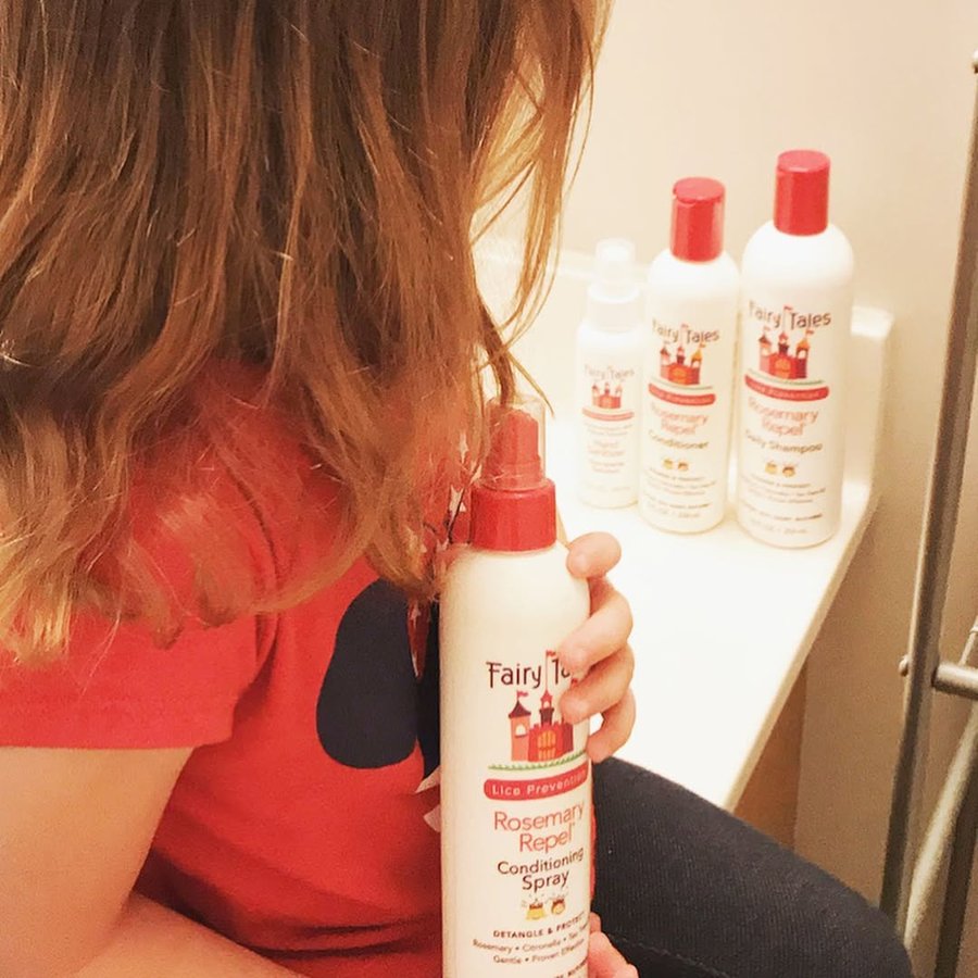 Instagram post by @genymama for Fairy Tales Hair Care. Caption reads: [...] lice “not today”, thanks to....