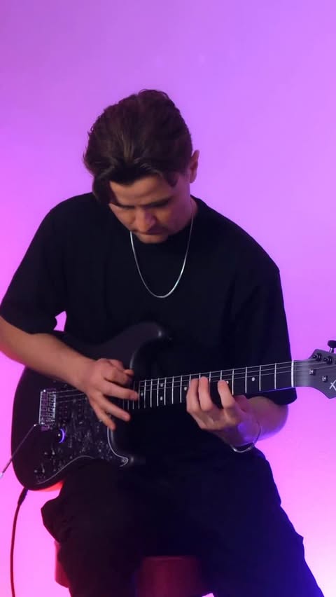 Instagram post by @jensjulius_tejlgaard for ENYA MUSIC. Caption reads: [...] new electric guitar called XMARI by....