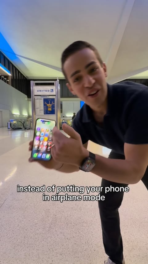 Instagram post by @_zachgriff for Airalo. Caption reads: The underrated travel hack built into your phone....