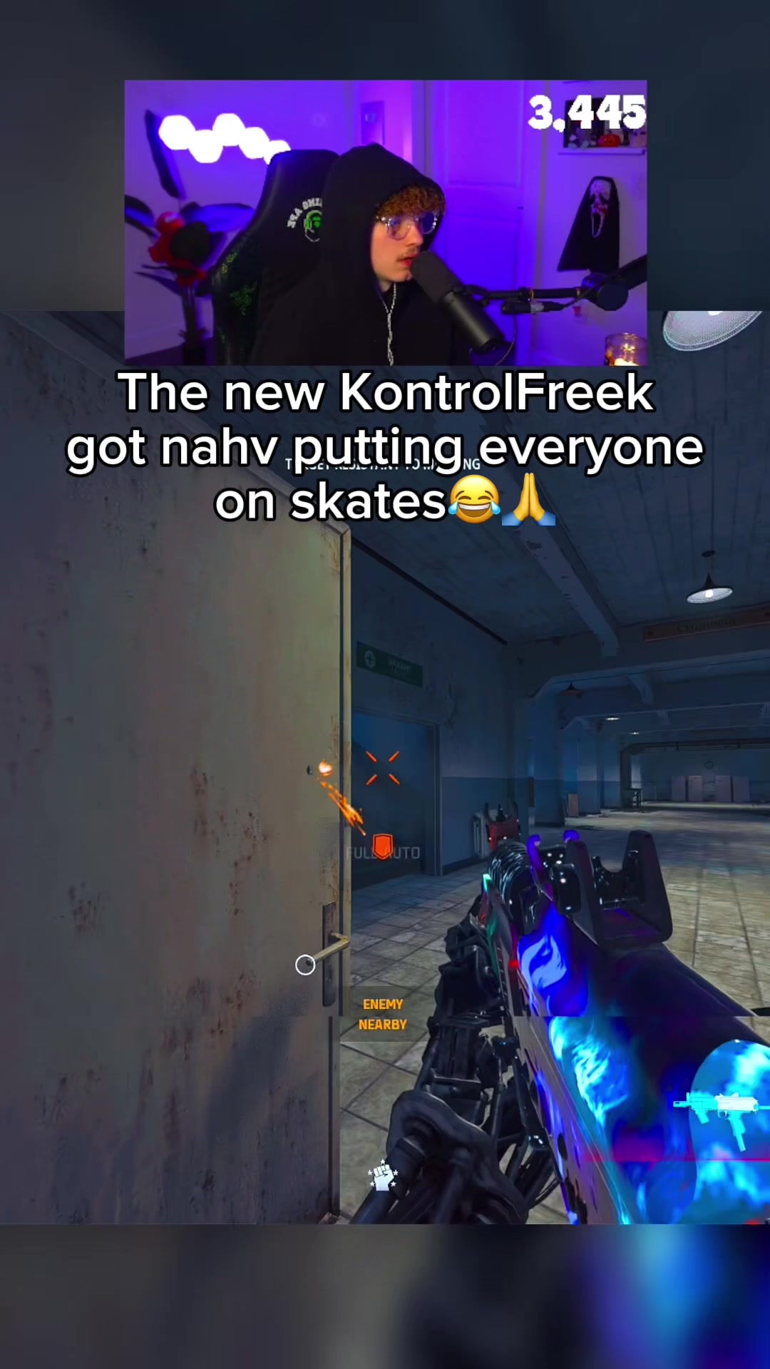 TikTok post by @nahvwz for KontrolFreek. Caption reads: Bro cooking with the limited Sniper case....