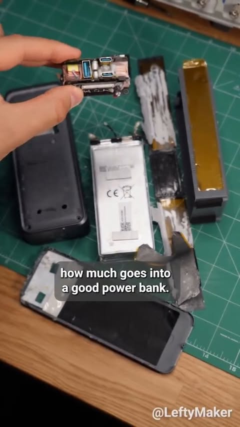 Instagram post by @leftymaker for Anker. Caption reads: I took apart the high-end Anker Prime 26K power....