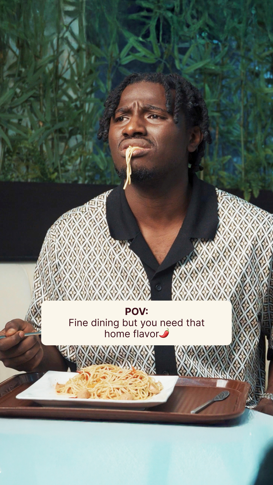 Instagram post by @nastyblaq for Sendwave. Caption reads: POV: They bring you fine dining abroad. You bring....