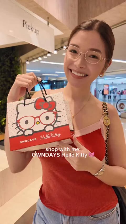Instagram post by @mika_borromeo for Owndays. Caption reads: RUN, don’t walk— the OWNDAYS Hello Kitty....