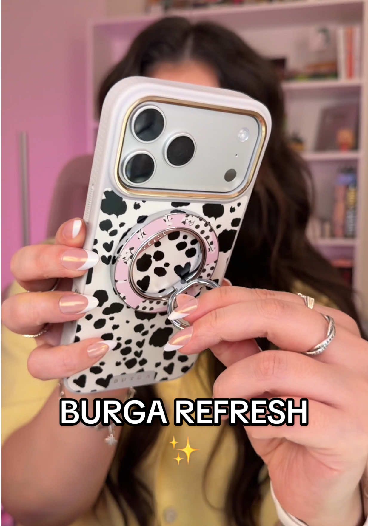 TikTok post by @heillyraices for BURGA. Caption reads: a reset moment with @BURGA 🫧✨❄️🌨️ i love when my....