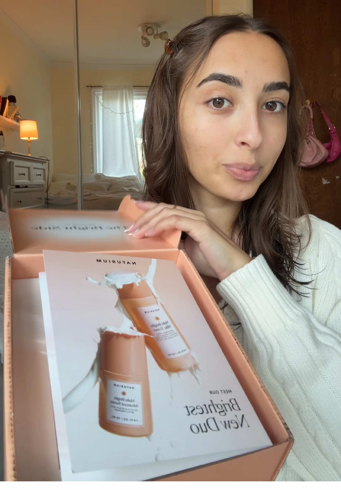 TikTok post by @noelle_asmr for Tower 28 Beauty. Caption reads: natural routine as always x #asmr #beauty ....