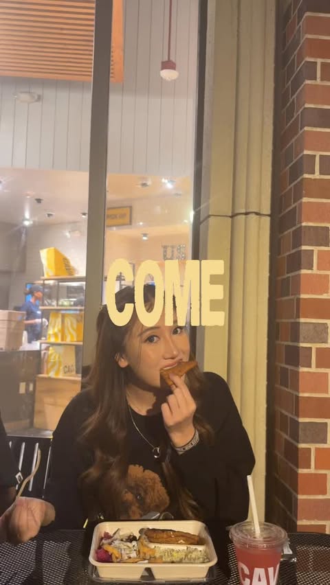 Instagram post by @jinjin.0817 for CAVA. Caption reads: late-night study fuel at CAVA 🥙✨ the perfect USC....
