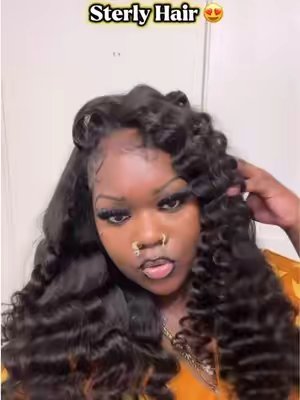 TikTok post by @savonyaemomma2 for Sterly Hair Shop. Caption reads: This V-part wig looks SO natural 👀 🥰....