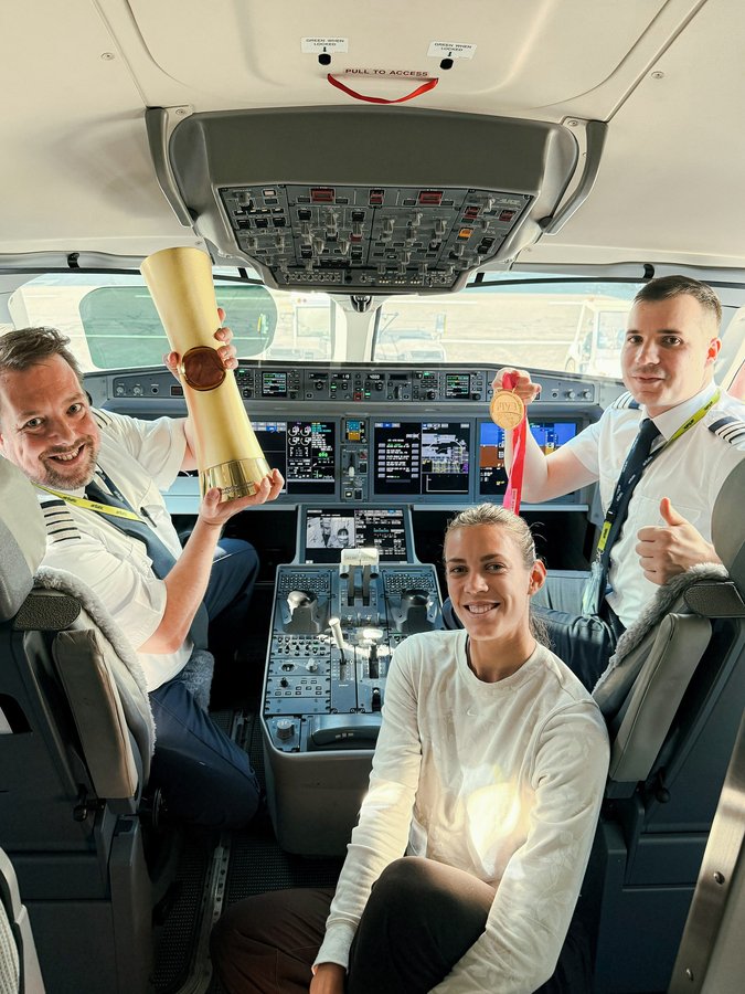 Instagram post by @graudinatina for airBaltic. Caption reads: Today we’re proud to bring home Latvia’s....