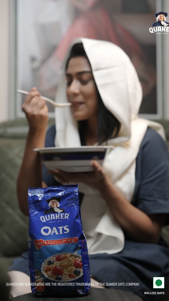 Instagram post by @dayyana_hameed for Quaker. Caption reads: Every Ramadan morning, deciding what to eat can be....
