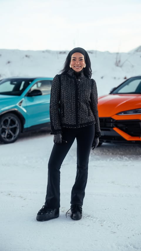 Instagram post by @stefanie.dechant for Lamborghini. Caption reads: Share this Lamborghini trip with your besties....