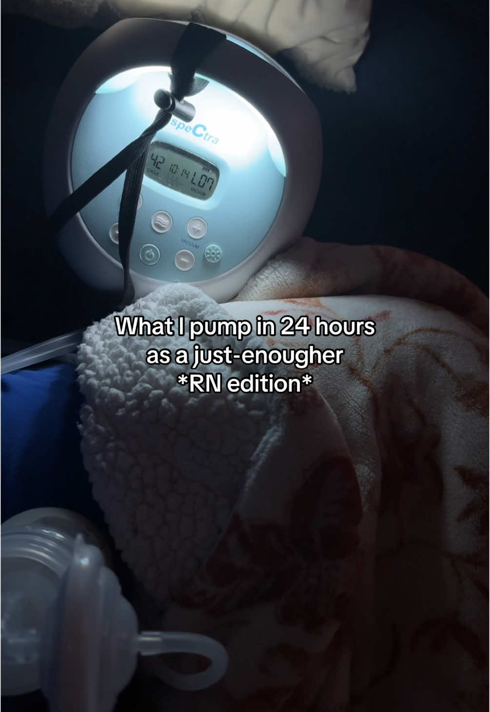 TikTok post by @emcannoli1 for BabyBuddha Products. Caption reads: What I pump in 24 hours as a working mama 🫶🏼 ....