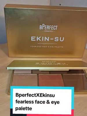 TikTok post by @shannonsfinds94 for BPerfect. Caption reads: Bperfect X Ekin-Su Fearless Face & eye palette 🤍....