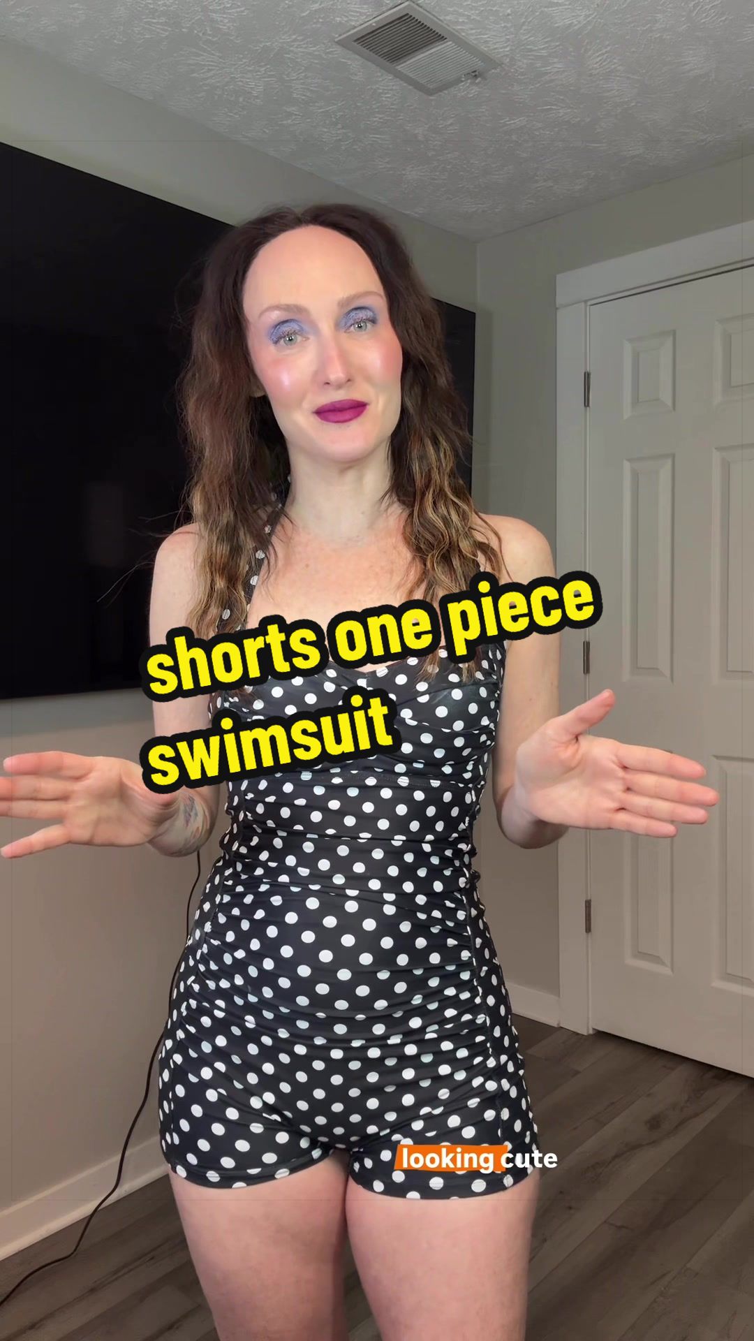 TikTok post by @randiwise3 for Tempt Me Swimsuits. Caption reads: [...] #onepieceswimsuit #beachstyle @Tempt Me....