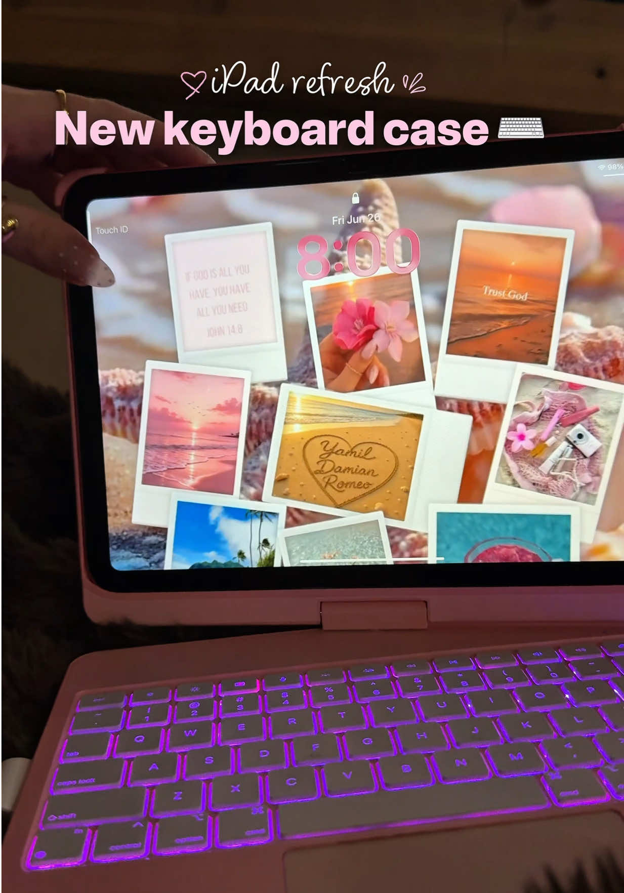 TikTok post by @justsandiaa for Typecase. Caption reads: [...] #dealsforyoudays #ipad #ipada16 @Typecase.