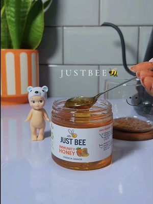 TikTok post by @curatedxyvette for Just Bee Honey. Caption reads: [...] soooo good😋 #honey #justbeehoney....