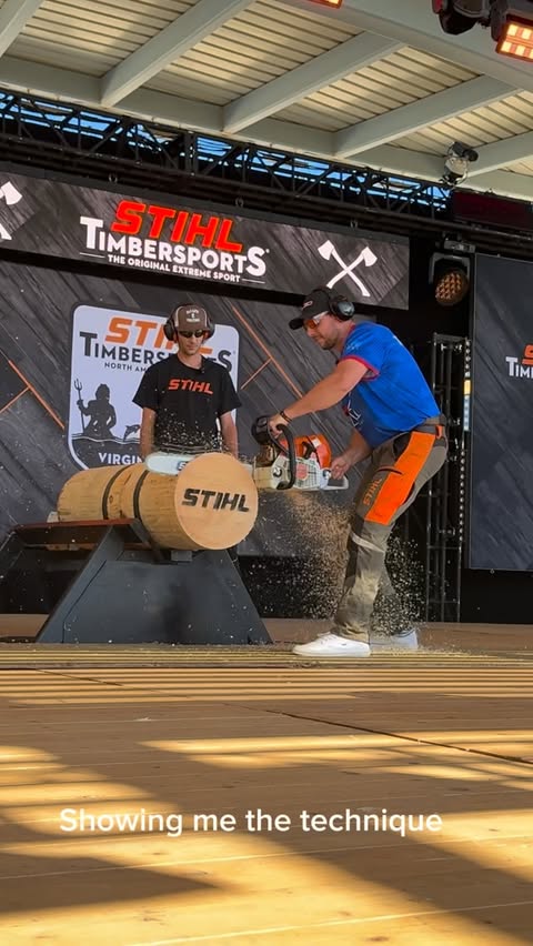 Instagram post by @stihltimbersportsus for STIHL. Caption reads: Day 2 of the @stihltimbersportsus is wrapped! Was....