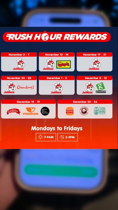 Instagram post by @francesmeris for Jollibee. Caption reads: [...] ₱100 off for a minimum purchase with....