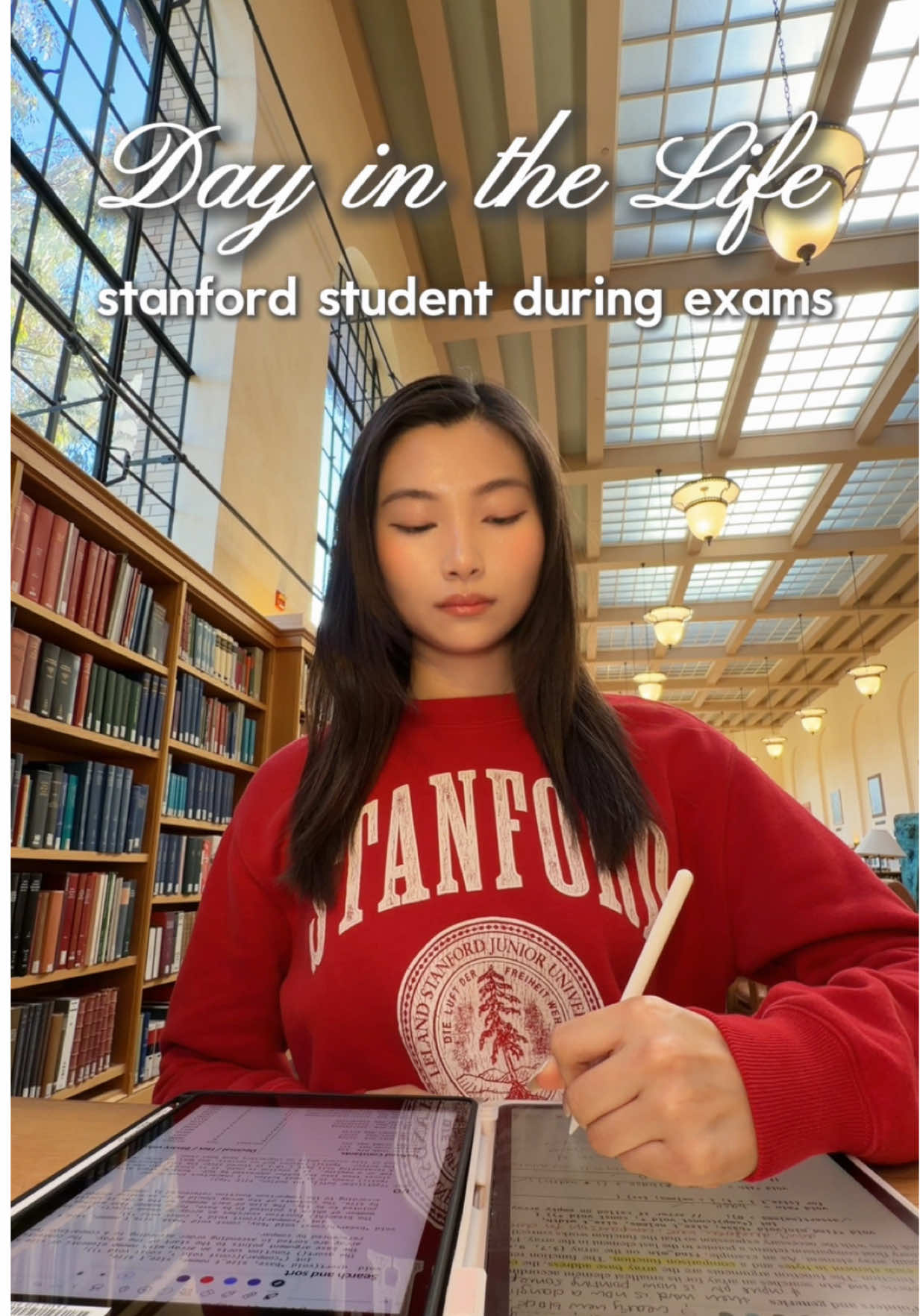 TikTok post by @mia_yilin for Bloom Nutrition. Caption reads: [...] #exam #study #vlog #bloompartner @Bloom....