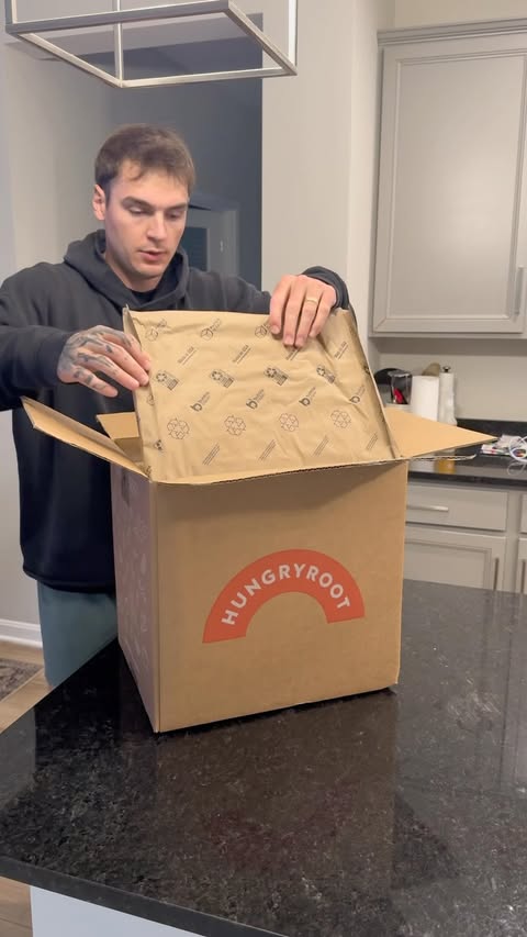 Instagram post by @nohaha for Hungryroot. Caption reads: [...] is one thing I’m happy to hand off.....