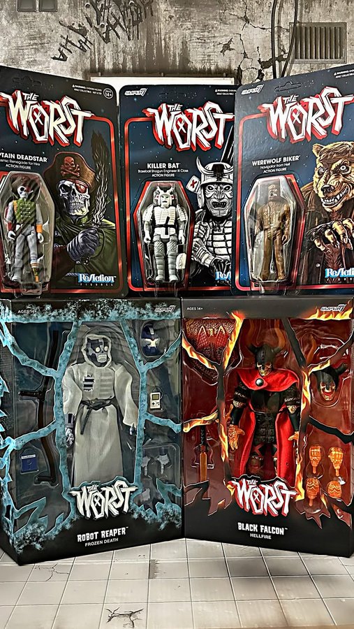Instagram post by @kltoybox for Super7. Caption reads: Super7 Ultimates + ReAction: The WORST Wave 4! -....