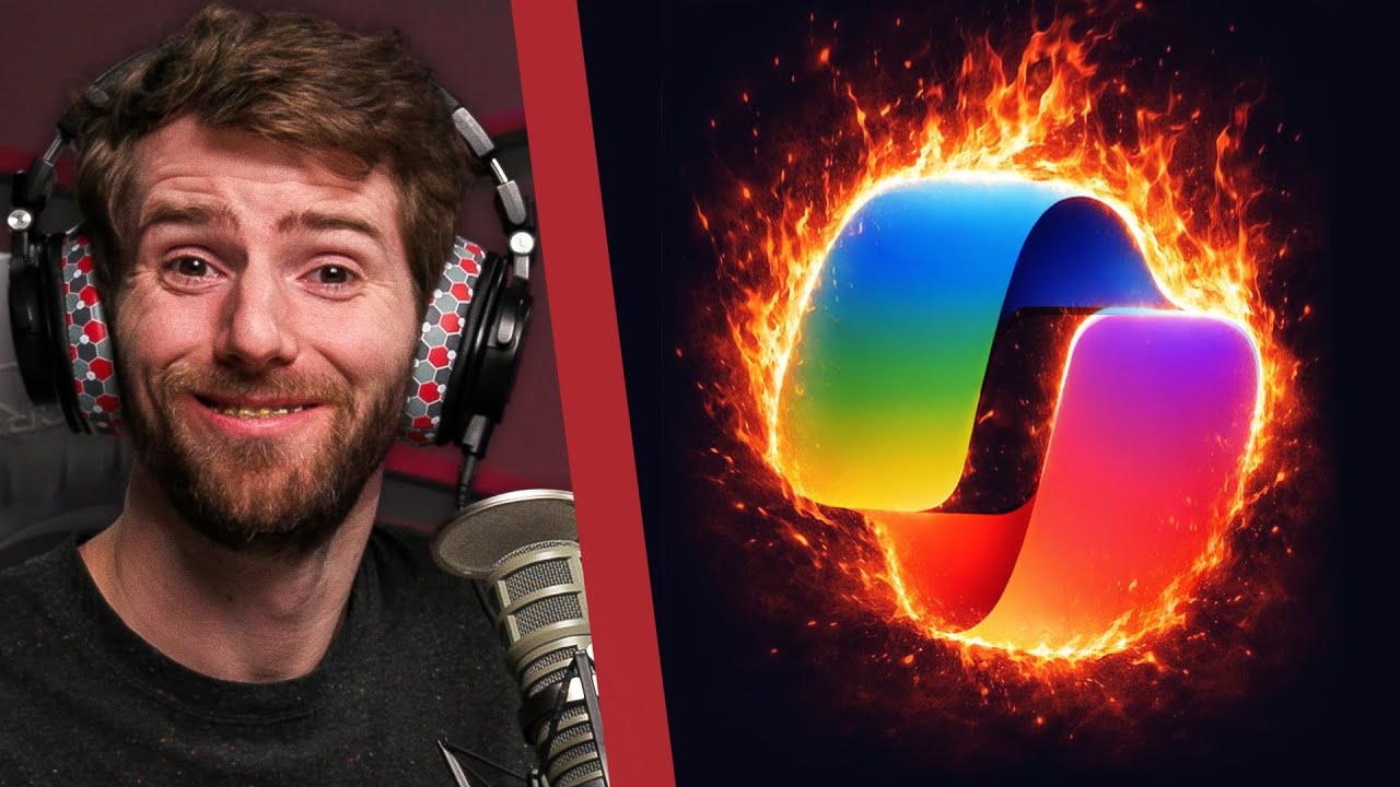 YouTube post by @LMGClips for Dbrand. Caption reads: Go Away Copilot..