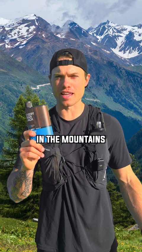 Instagram post by @jeremymille.r for EVERY MAN JACK. Caption reads: [...] like the mountains 🏔️🌲 The new....