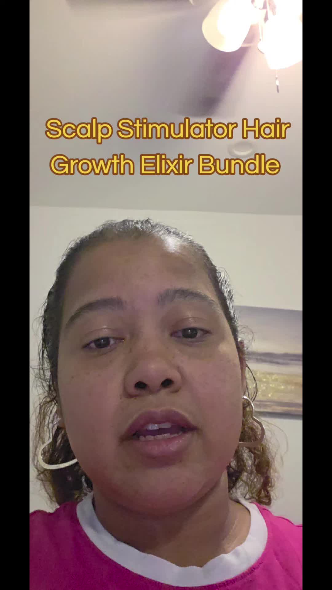 TikTok post by @mamiglow030 for Bask & Lather Co. Caption reads: Scalp Stimulator Hair Growth Elixir Bundle for....