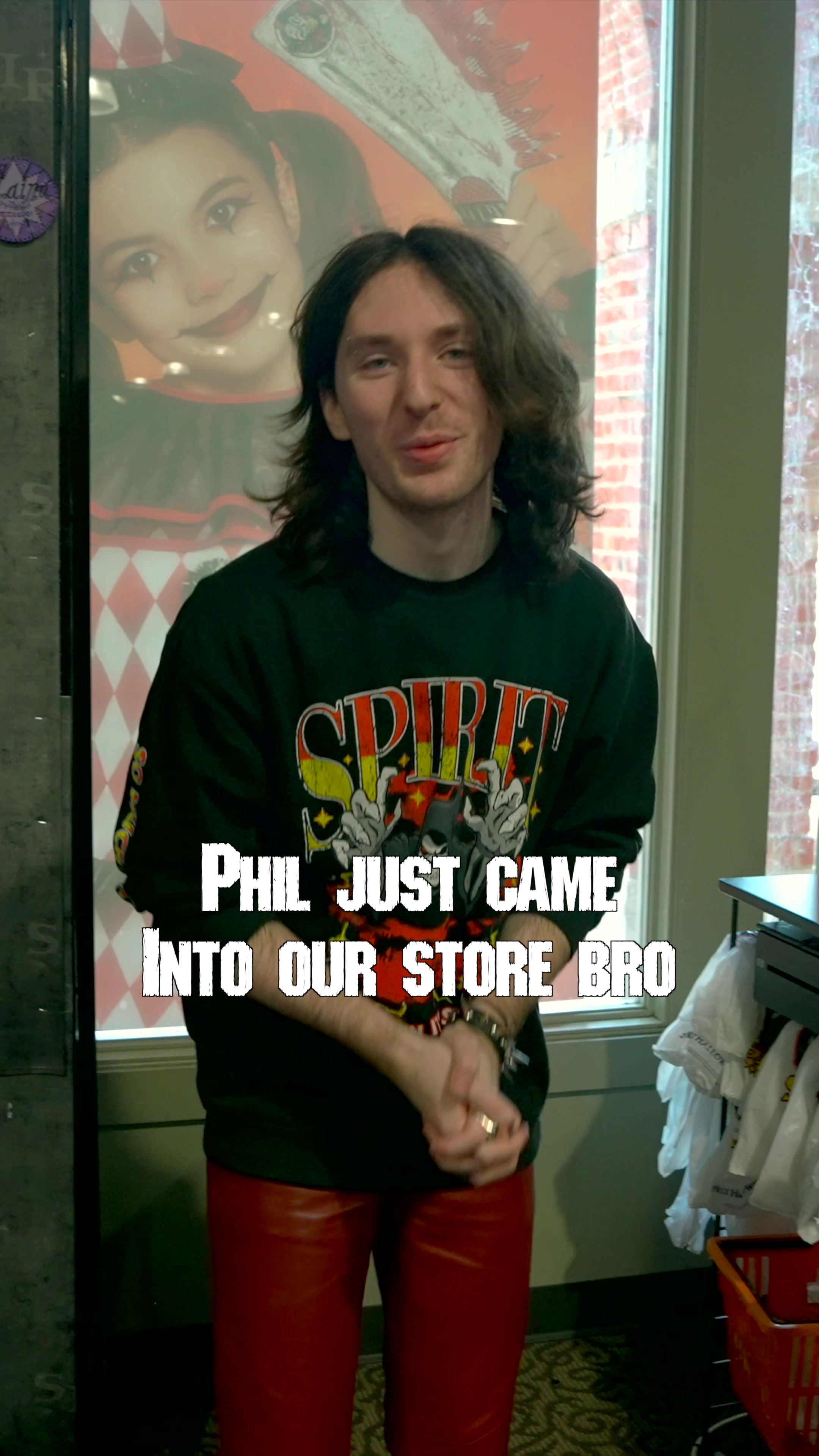 TikTok post by @pantera for Spirit Halloween. Caption reads: It’s no secret that Philip is a huge horror fan!....