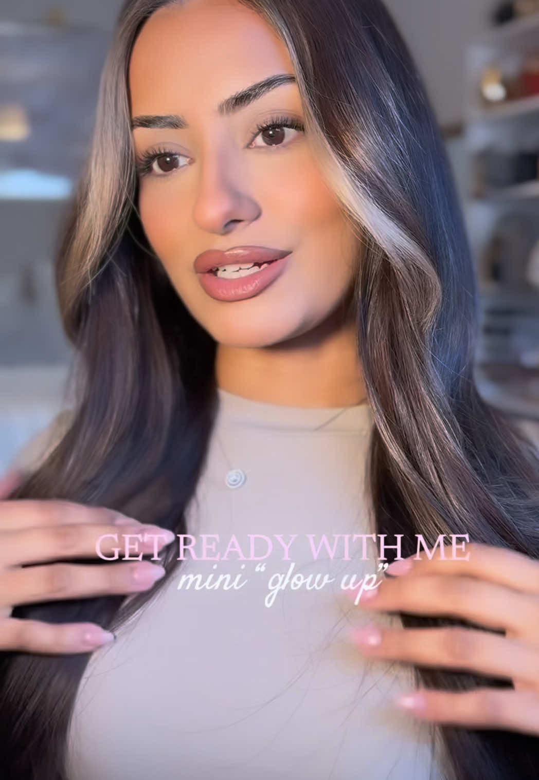 TikTok post by @moonapervaz for Color Wow Hair. Caption reads: [...] setring spray Hair: @Mark Hill Hair @Color....