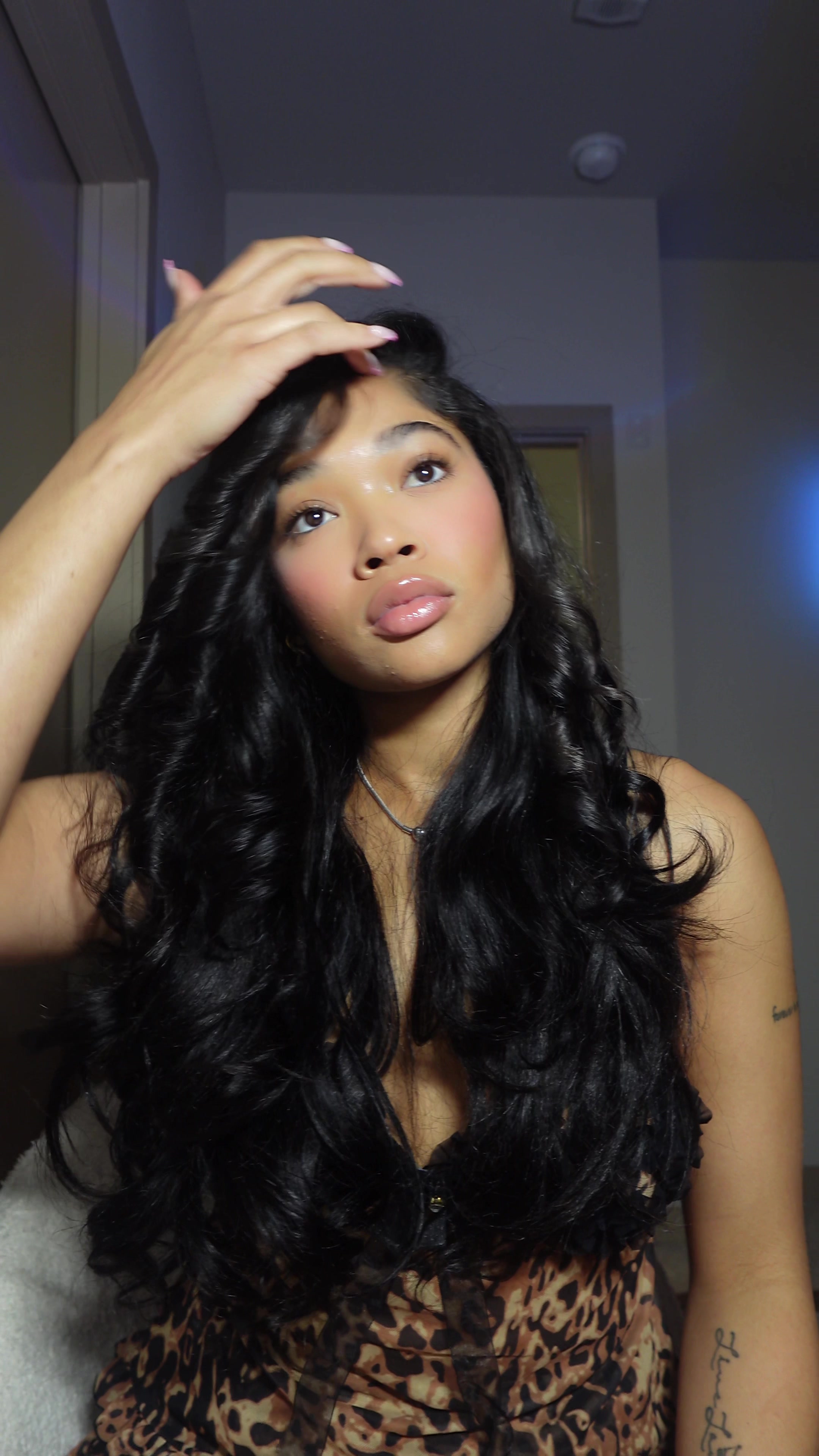 TikTok post by @mya.jyna for Celie Hair. Caption reads: [...] ever do 22" Yaki Body V-Part Wig from Celie....