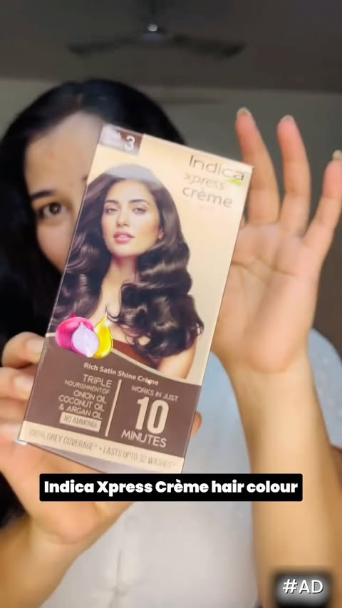 Instagram post by @theglamkhushi for Indica Hair Color. Caption reads: [...] it quick & convenient. #indica....