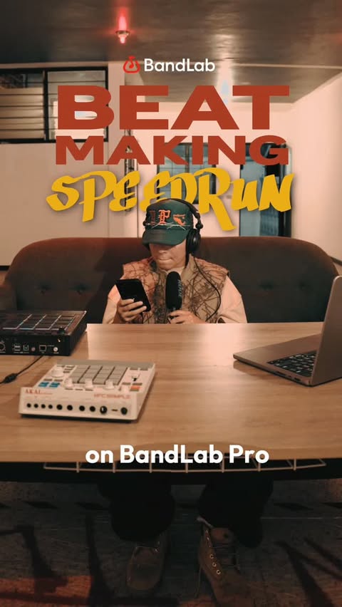 Instagram post by @thephronetic for BandLab. Caption reads: Beat making speed run on @bandlab pro! Stay tuned....