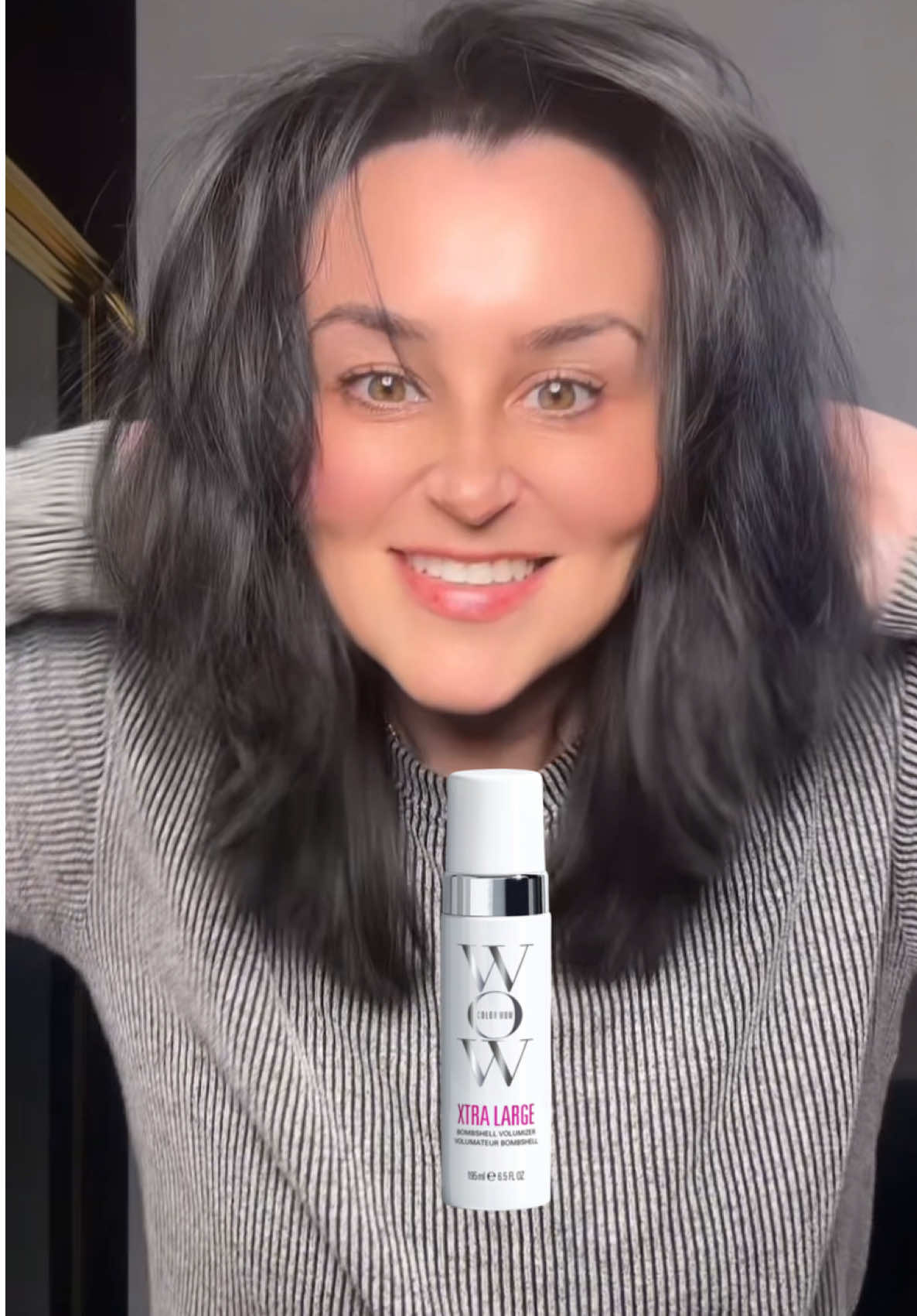 TikTok post by @tiffsghosttalk for Color Wow Hair. Caption reads: To get this amount of volume in my fine hair I add....