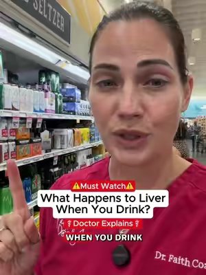 TikTok post by @faithfuldoc for More Labs. Caption reads: [...] happens to your liver when you drink.....