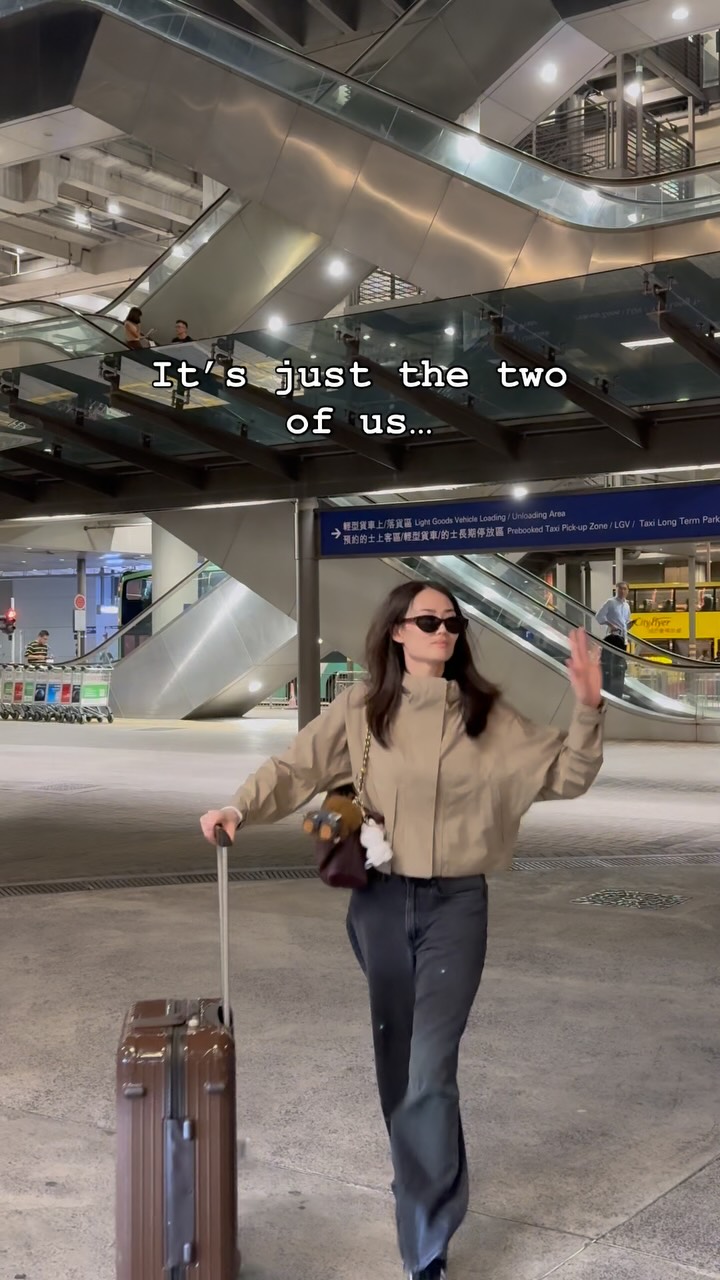 Instagram post by @angel.li for Cathay Pacific. Caption reads: When the trip is finally here. Here there....