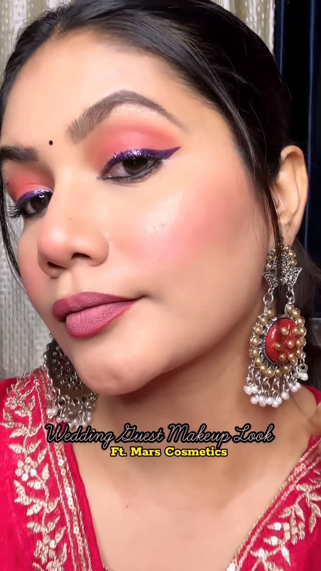 Instagram post by @beglamwithpuja for MARS Cosmetics. Caption reads: Wedding guests makeup ft. @reachedmars....