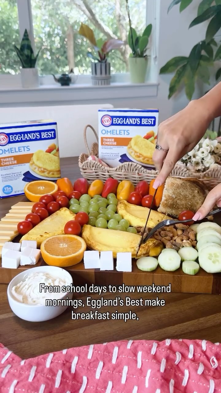 Instagram post by @wearejustthe3ofus for Eggland's Best. Caption reads: Back-to-school mornings are back… and so is the....