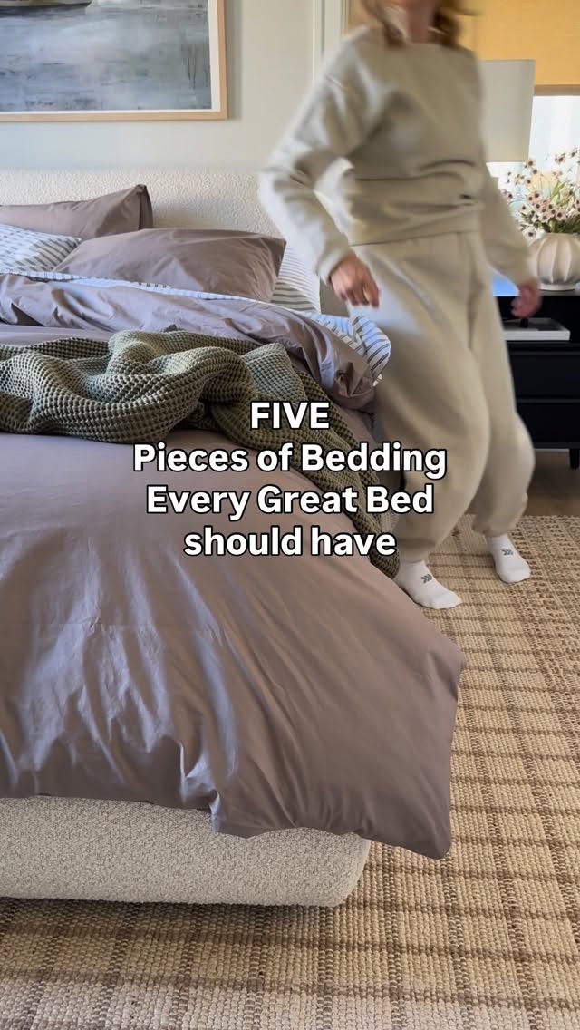 Instagram post by @lemonleafhomeinteriors for Brooklinen. Caption reads: 🍋 When cozy feels like new bedding from....