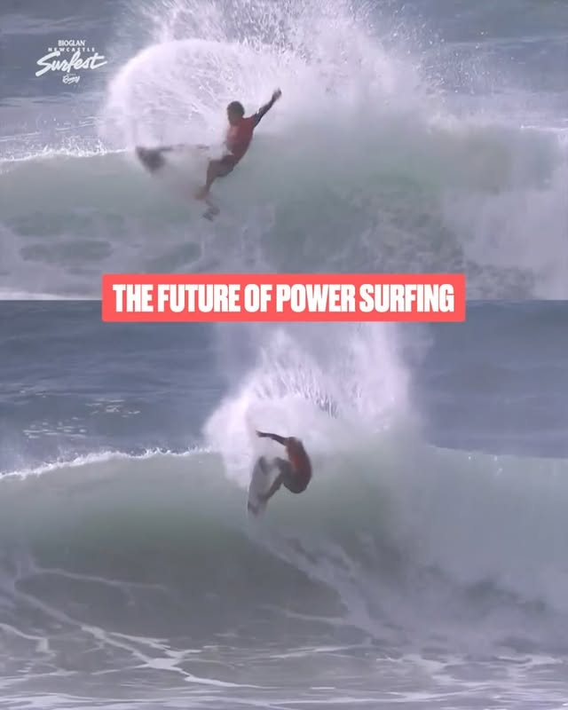 Instagram post by @rivvia.projects for World Surf League. Caption reads: [...] @bioglanau #NewcastleSUFEST LIVE on....