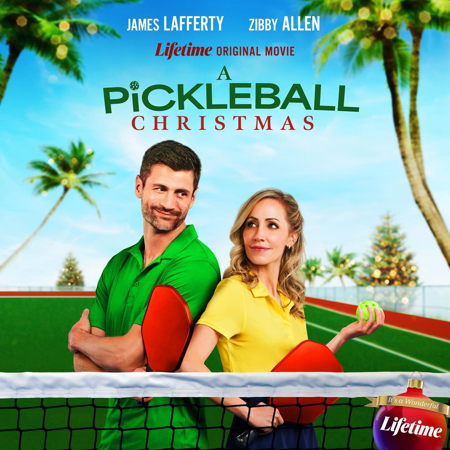 Instagram post by @jameslafferty for Lifetime. Caption reads: This Christmas, Luke and Caroline are serving up a....