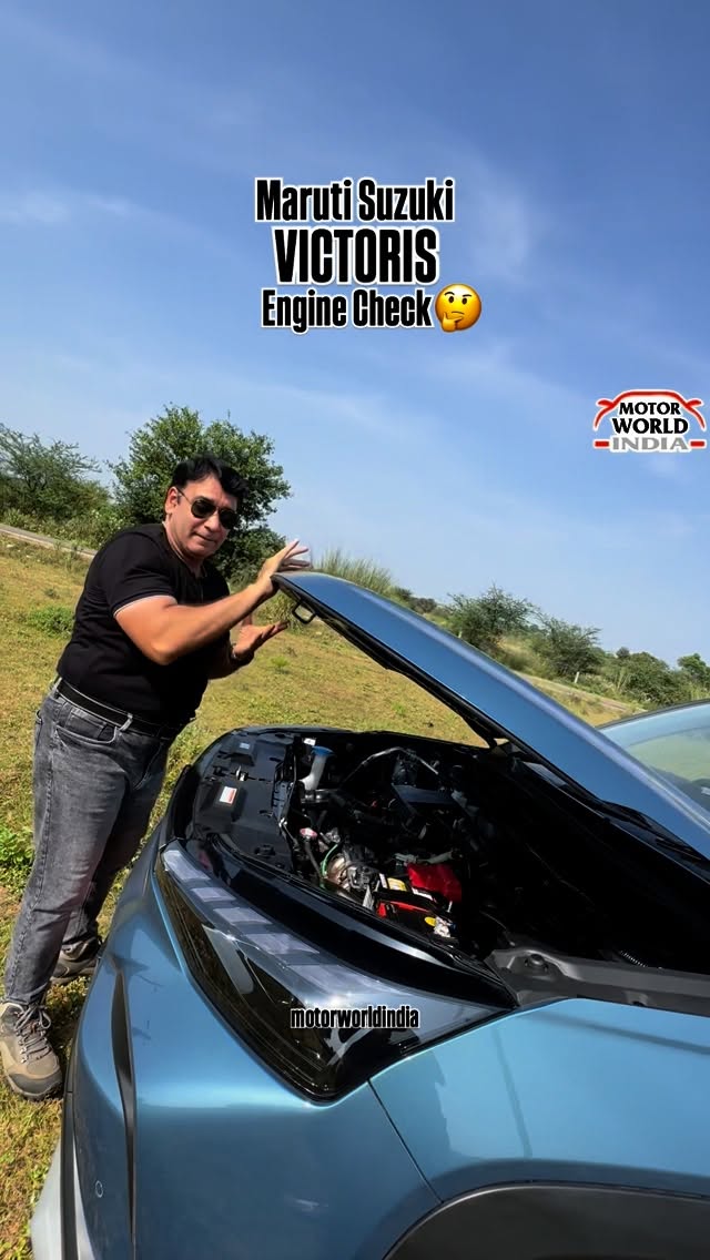 Instagram post by @riteshmadhok for Maruti Suzuki. Caption reads: Maruti Suzuki VICTORIS Engine Check [...].