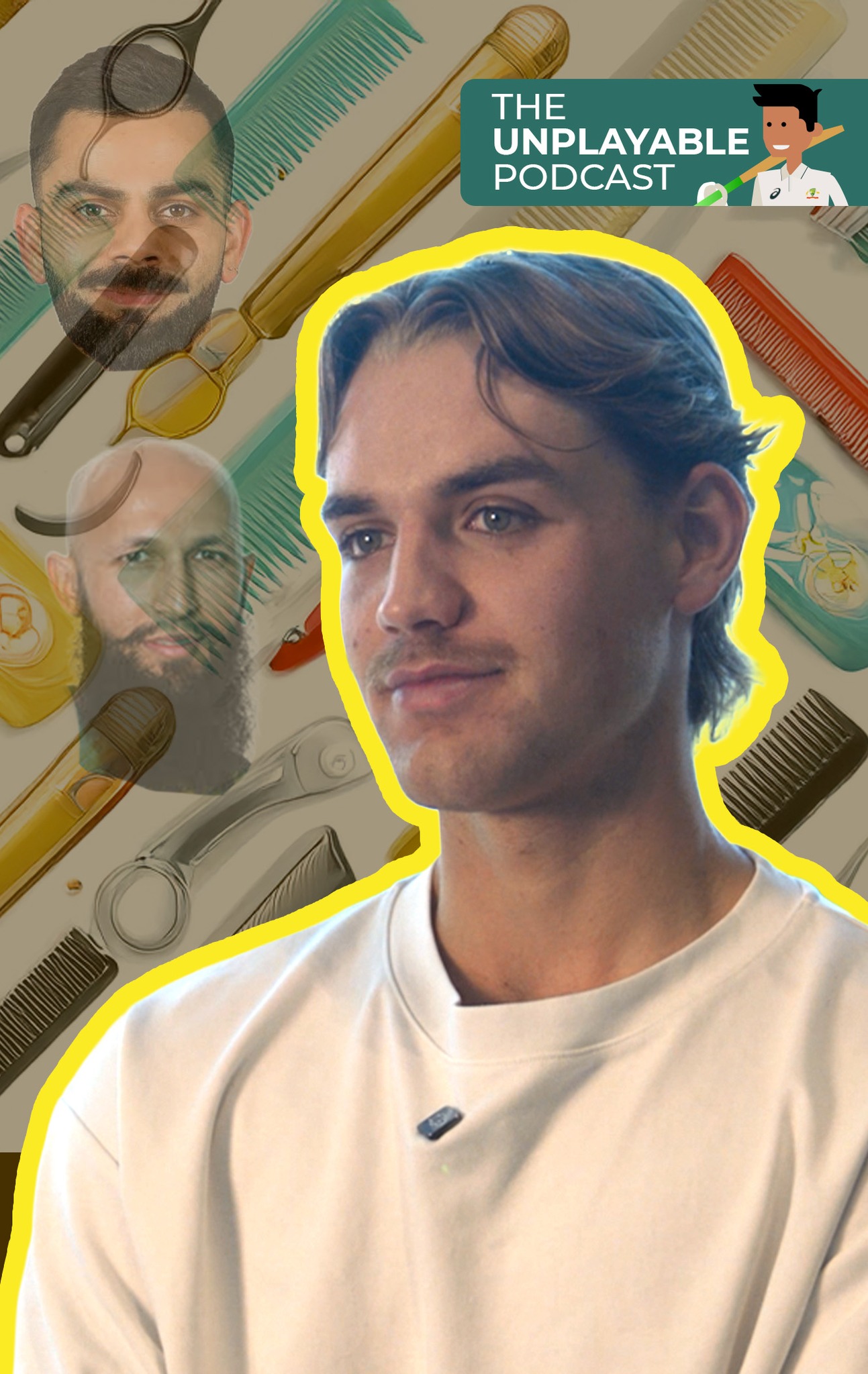 Instagram post by @cricketcomau for Qantas. Caption reads: How's Mahli Beardman's beard knowledge? We found....