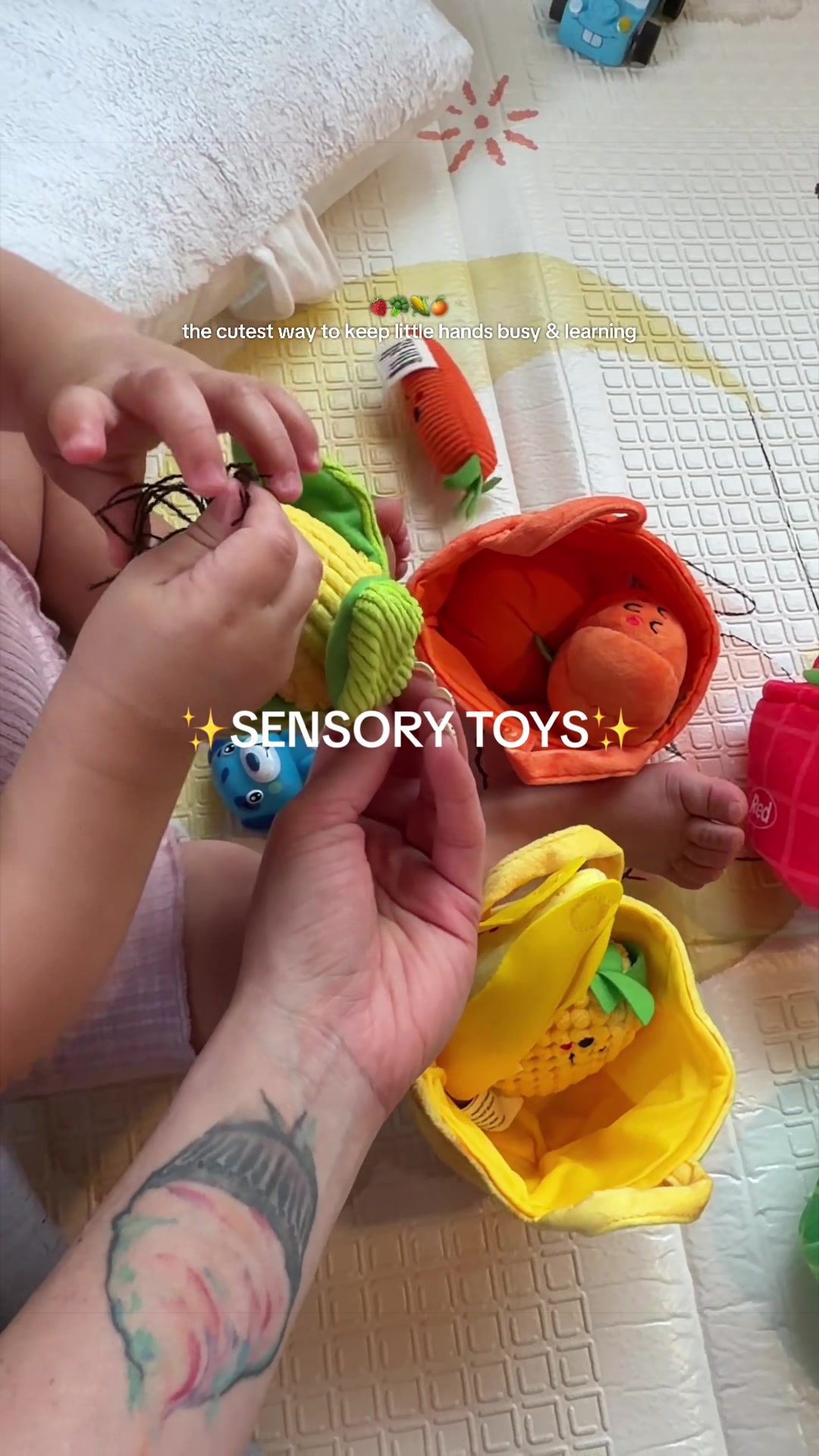 TikTok post by @gabynunezqui for Hahaland. Caption reads: [...] #toysforbaby #tiktokshopbacktoschool....