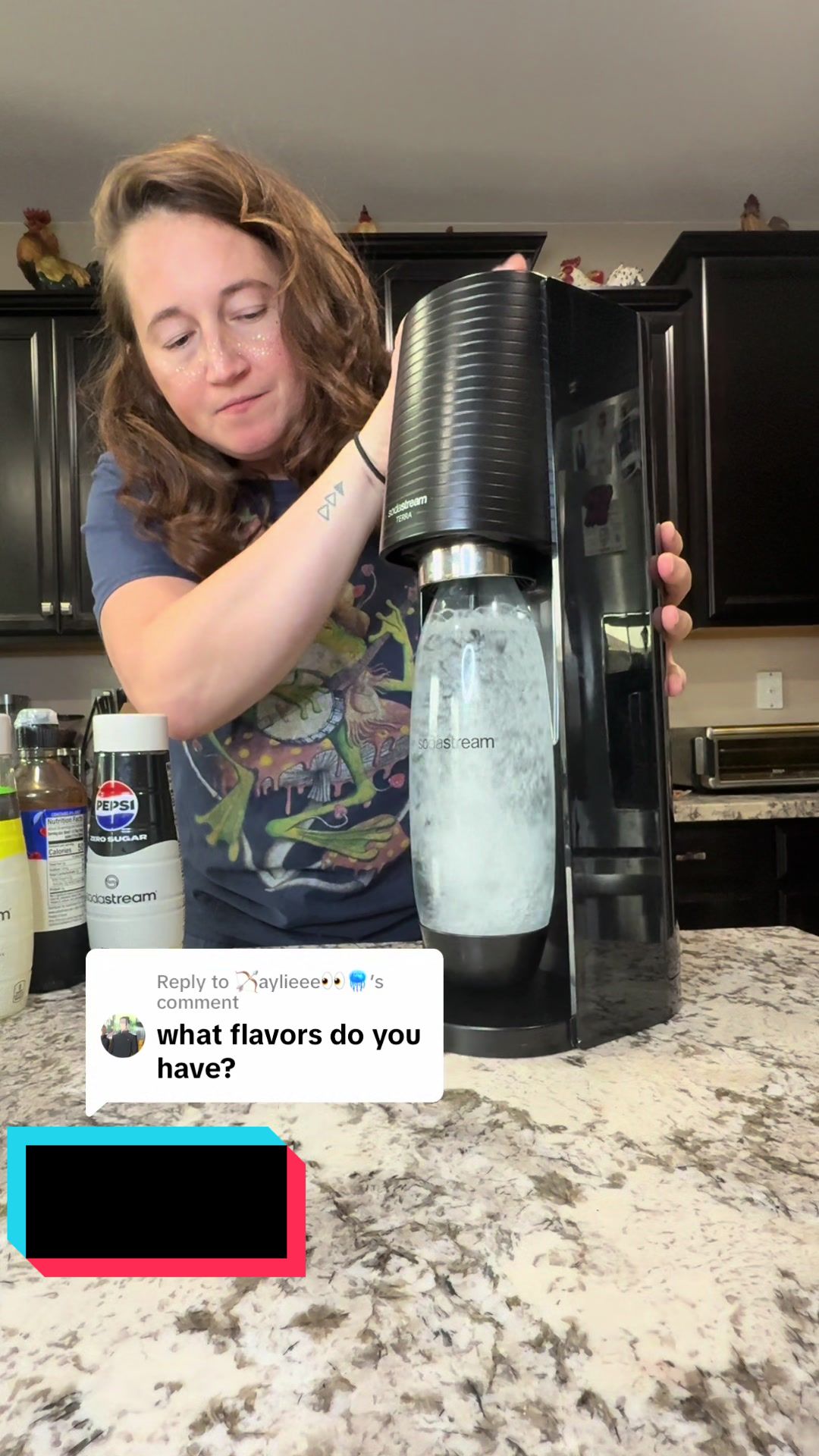 TikTok post by @samplesquad.sam for SodaStream. Caption reads: [...] and Pepsi zero sugar. Love @SodaStreamUSA....