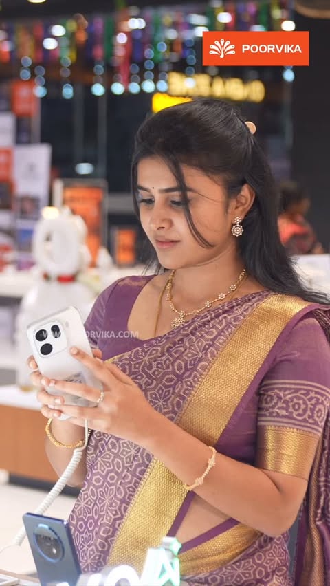 Instagram post by @_shalinii__ for Poorvika. Caption reads: [...] too? Checkout at  yours nearest Poorvika....