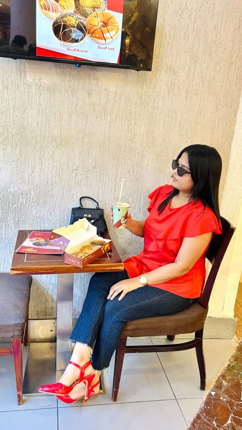 Instagram post by @theiqraansarii for Krispy Kreme Doughnuts. Caption reads: Biscoff lovers, this one is seriously hard to....