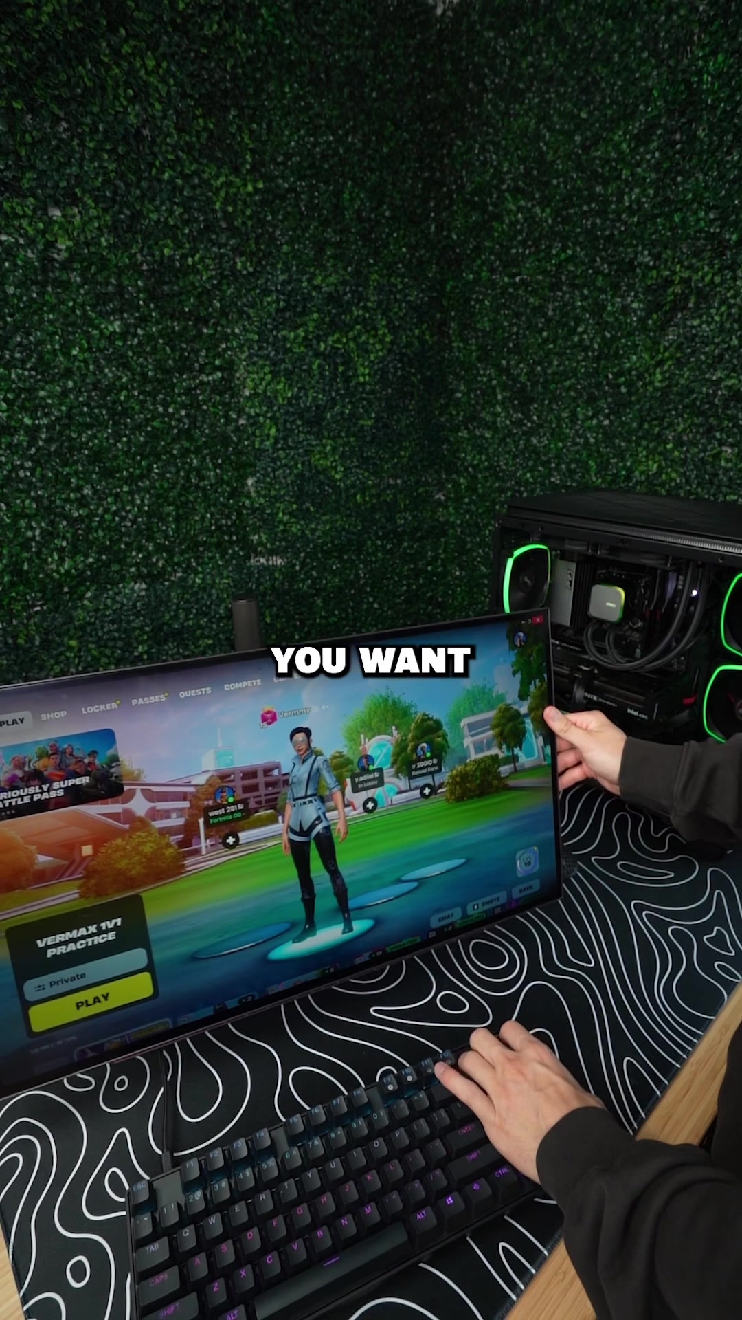 TikTok post by @vermaxtv for HUANUO. Caption reads: [...] the BEST Upgrade for your Gaming Setup!....