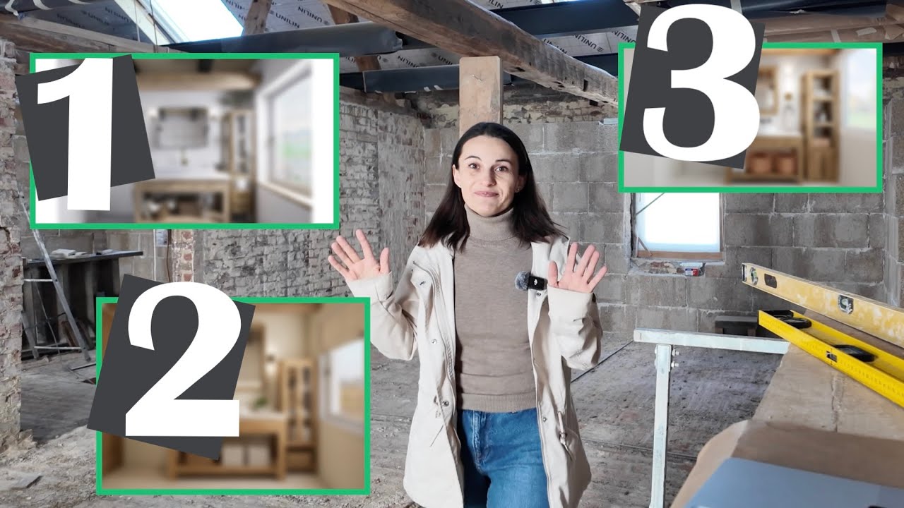 YouTube post by @DeHoeveOldBelgianFarm for Fiverr. Caption reads: We gave our bathroom to 3 DIFFERENT DESIGNERS.......