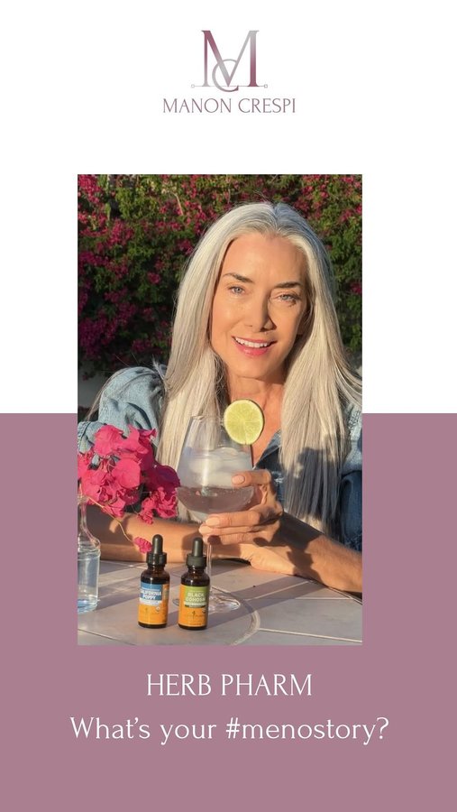 Instagram post by @manon_crespi for Herb Pharm. Caption reads: [...] while on our menopause journeys. Herb....